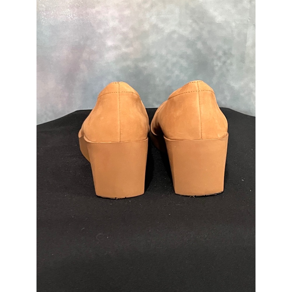 Vionic Sereno Tan Nubuck Leather Platform Wedge Pumps Women 9.5 Orthotic Support - Picture 5 of 8